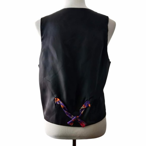 111 Main Womens M Vintage Purple Jack O'Lantern Scarecrow Halloween Button Vest - Picture 4 of 7